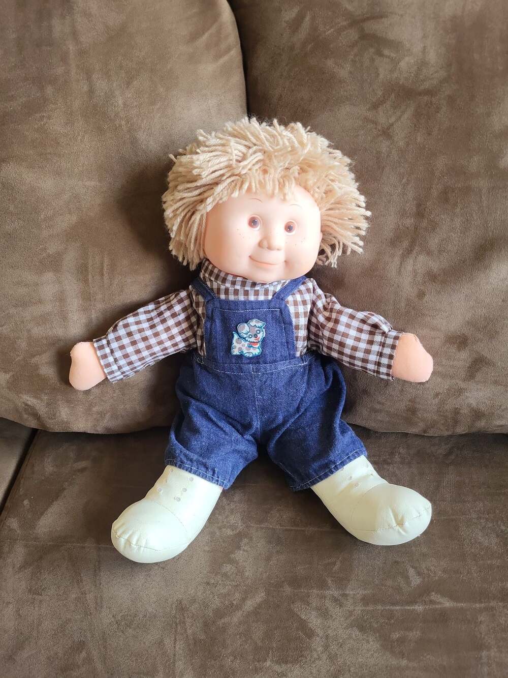 Vintage 80s Blue Box Boy Doll Sandy Hair, Brown Eyes